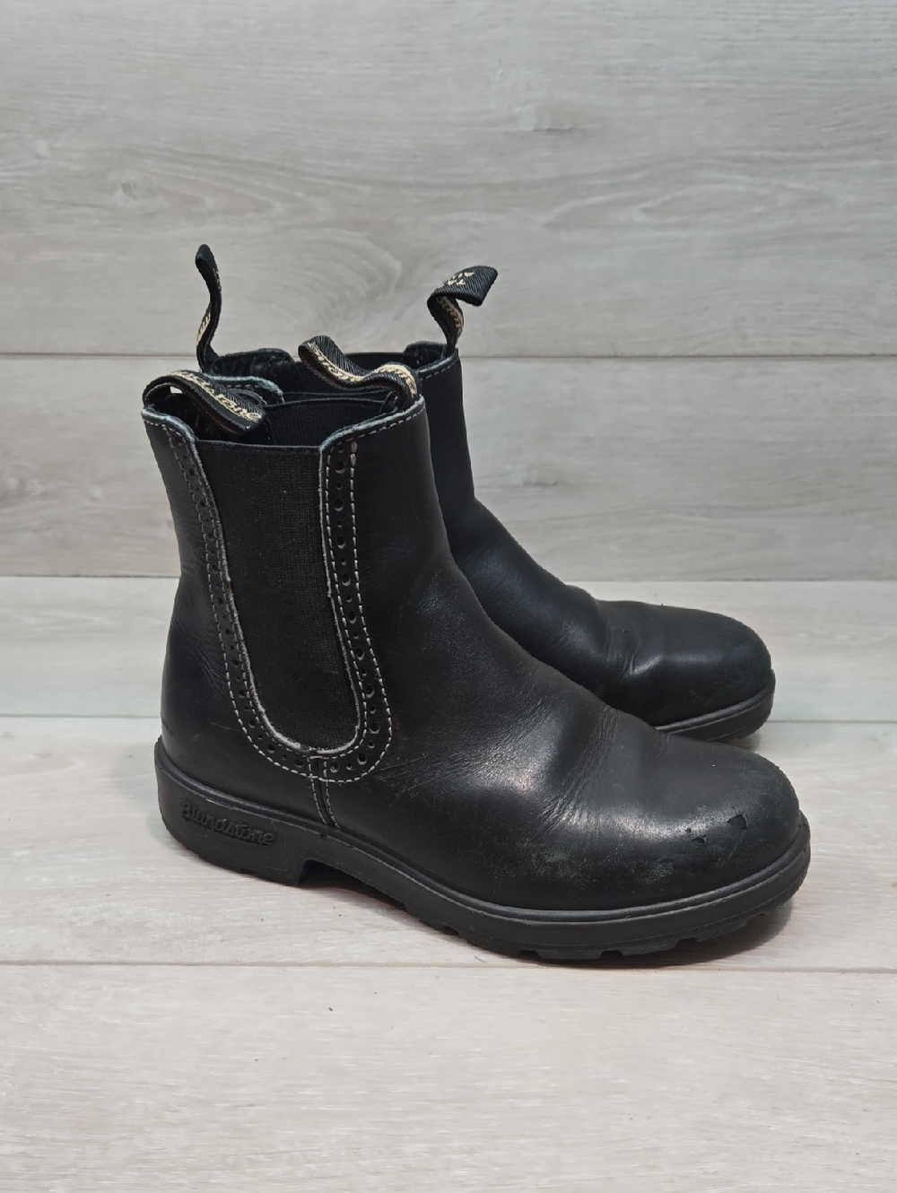 Blundstone Women Moto Black High TopLeather Chelsea Boots Shoes Sz UK 3 US 6